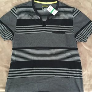I. N. C. Black/Gray V-neck T-shirt NWT